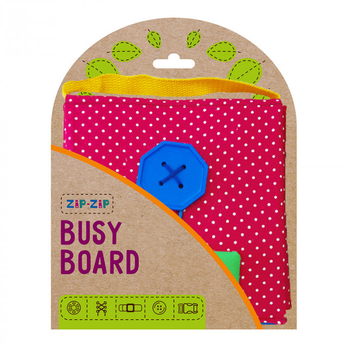Joc de indemanare Carte Senzoriala Busy Board Roter Kafer, 22.5 x 18 x 5 cm, textil, 3 ani+