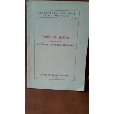 Dare de seama a Consiliului Cultural si Raportul Cenzorilor catre a Patra Adunare Generala Ordinara, Asezamantul cultural Ion C. Bratianu