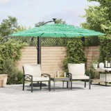 Cumpara ieftin Umbrelă soare de grădină cu st&acirc;lp din oțel verde 246x246x230 cm