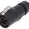 Mufă Circulară 12mm 8-Pin Aurită 3A