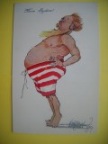 HOPCT 509 R SILUETA...!!!! -AIUSTRIA -CARICATURA VECHE-EUROPA --NECIRCULATA
