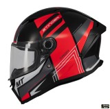 Cumpara ieftin Casca integrala pentru scuter - motocicleta MT Stinger 2 Tron B15 negru/rosu lucios &ndash; tip viziera: MT-V-28B S (55/56cm)