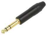 &quot;1/4 Inch Stereo Phone Connector - Black Gold&quot;