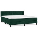 Cumpara ieftin Pat box spring cu saltea, verde inchis, 160x200 cm, catifea