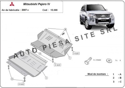 Scut metalic motor + radiator Mitsubishi Pajero 4 IV fabricat incepand cu 2007 APS-15,099 foto