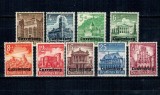 Luxemburg, ocupația Germana 1941 - Clădiri, arhitectura, Winterhilfswerk, supratipar, serie nestampilata cu sarniere