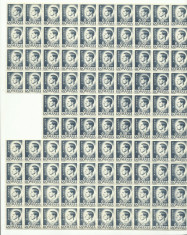 ROMANIA MNH 1945 - Uzuale Mihai I - fragment coala 0.50 L - 96 timbre foto