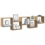 VidaXL Raft cubic de perete cu 5 compartimente stejar artizanal lemn 860003