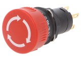 Comutator Siguranță 16mm EAO 2 NC NO Roșu Fără Poz. Stabilă