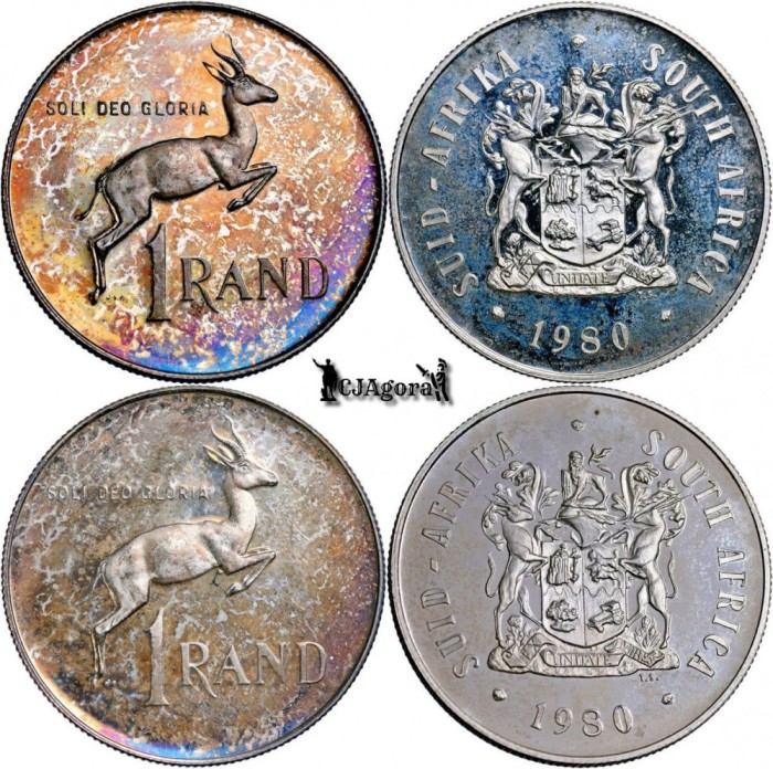 1980, 1 Rand (Hern#D297) - Africa de Sud - Proof CAMEO