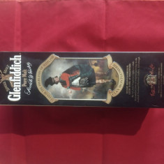 Cutie veche tabla Whisky Glenfiddich, interior complet, de colectie