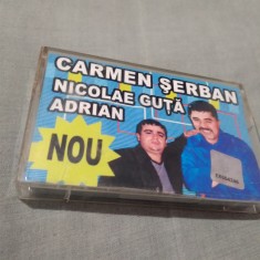CASETA AUDIO MANELE CARMEN SERBAN/NICOLAE GUTA ,ADRIAN ORIGINALA RARA!!!!