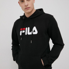 Fila bluza barbati, culoarea negru, cu imprimeu