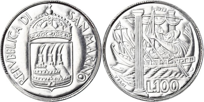 San Marino 1973 - 5 lire UNC