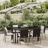 VidaXL Set mobilier de grădină cu perne, 7 piese, negru, poliratan