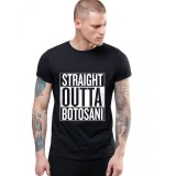 Tricou negru barbati - Straight Outta Botosani - L