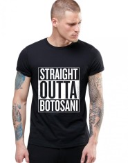Tricou negru barbati - Straight Outta Botosani - 2XL