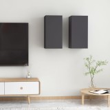 vidaXL Comode TV, 2 buc., gri, 30,5x30x60 cm, PAL