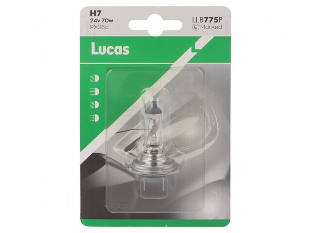 Lampă auto H7 PX26d 24V 70W transparentă