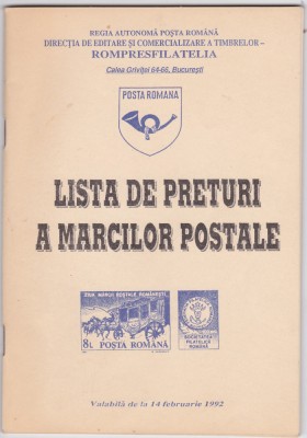 AS - LISTA DE PRETURI MARCILOR POSTALE foto