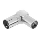 Adaptor 90 grade coaxial mama TV - coaxial tata TV metal ZLA0898