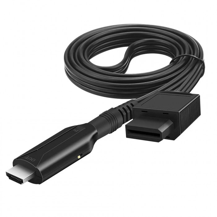 Cablu compatibil Wii la HDMI, Active, 1M, Full HD, convertor analog la digital, mufa video si sunet audio, alimentare usb 5v, compatibilitate: consola
