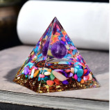 Piramida Orgonica GOBI, cu cristale ,piramida meditatiei, 5cmx5cm