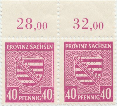 1945, 40 Pfennig - Stema Saxoniei - Ocupația sovietică &amp;icirc;n Saxonia - Germania foto