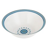 Bol portelan cu model tribal ochi, 1.8L, Alb/Albastru/Negru, CMCLASS