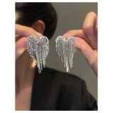 Cumpara ieftin Cercei Argintii, Shine, cu Ciucuri si Strasuri - 238871