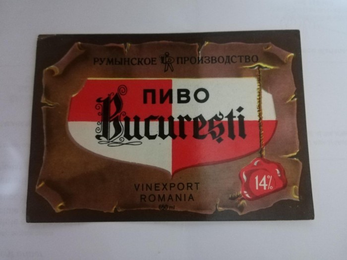 Eticheta bere - BUCURESTI - Export - RAHOVA . Eticheta bere - BUCURESTI - Export - RAHOVA .
