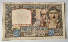 Franta - 20 Francs 1941 foto