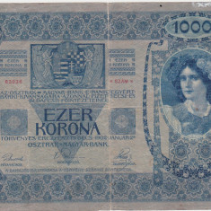 AUSTRIA UNGARIA 1000 COROANE KRONEN 1902 F FARA SUPRATIPAR