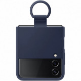 Husa de protectie Samsung Silicone Cover with Ring Navy pentru Galaxy Z Flip4, Navy