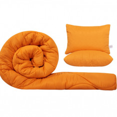 Set SomnART gama Coral, Pilota 200x220 cm si 2 perne 50x70 cm Orange Relax KipRoom