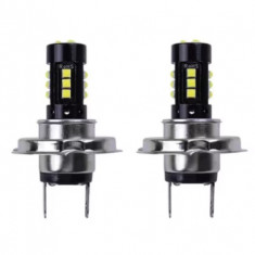 Set 2 becuri auto LED H7, 12V, 15 LED SMD, 80W set, Lumina alba 6000K, BZRSH, 8000Lm