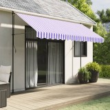 vidaXL P&acirc;nză de rezervă fald copertină, albastru și alb 3,5 m dungi 367745