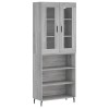 Dulap inalt, gri sonoma, 69,5x34x180 cm, lemn compozit