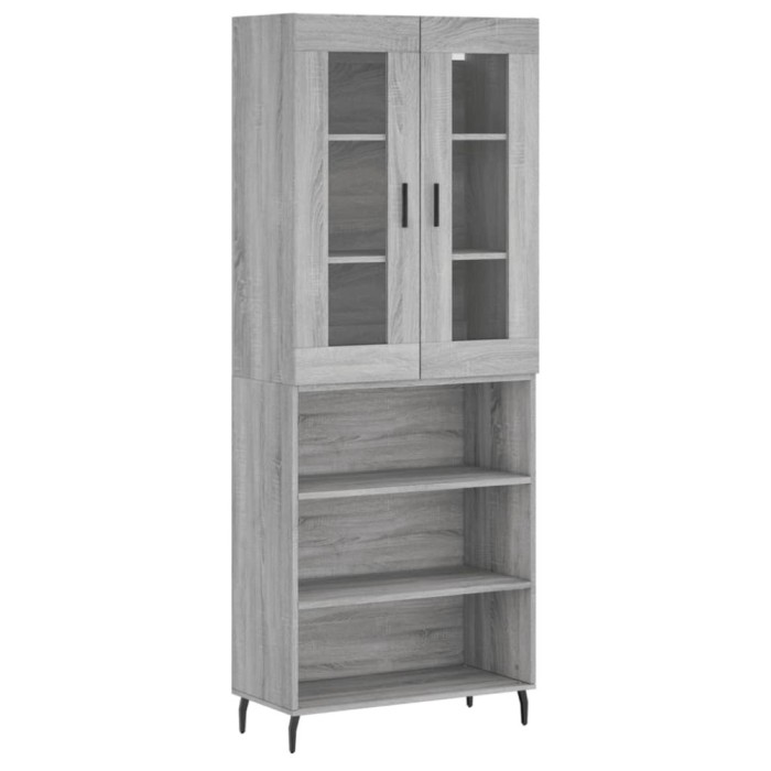 Dulap inalt, gri sonoma, 69,5x34x180 cm, lemn compozit