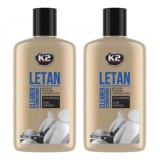 Pachet 2 x crema curatare si intretinere piele auto K2 Letan 250 ML