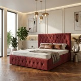 Pat Tapitat Iris Visiniu Catifea Premium Expediere rapidă