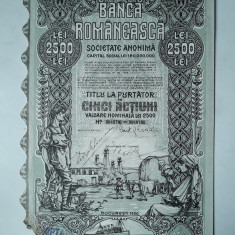 2500 Lei 1920 Banca Romaneasca actiuni vechi / Romania 48790
