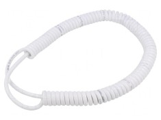 Cablu spiralat neecranat alb 300V 0,5m-2m