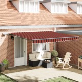 vidaXL Marchiză retractabilă manuală cu LED portocalie și maronie 400x350 cm