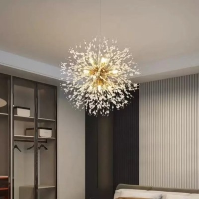 Candelabru Cristal Schonbrunn, 6x G9, Diametru 40cm, Auriu Lucios, Inaltime Reglabila foto