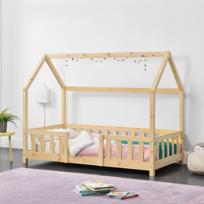 Pat copii Sisimiut H 70 x140 cm brad culoarea lemnului [en.casa] HausGarden Leisure foto