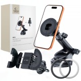 Suport Auto Magnetic Tech-Protect N62 2in1, Universal, Negru