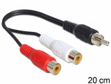 Cablu 2 x RCA la RCA M-T 0.2m, Delock 84493