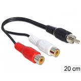 Cablu 2 x RCA la RCA M-T 0.2m, Delock 84493