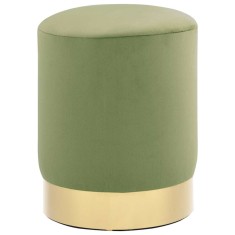vidaXL Taburet, verde muștar și auriu, catifea 28 x 36 cm